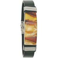 Armband, Bernstein "Mosaik ca. 4,1 x 1,6 cm" auf Leder