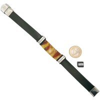 Armband, Bernstein "Mosaik ca. 4,1 x 1,6 cm" auf Leder